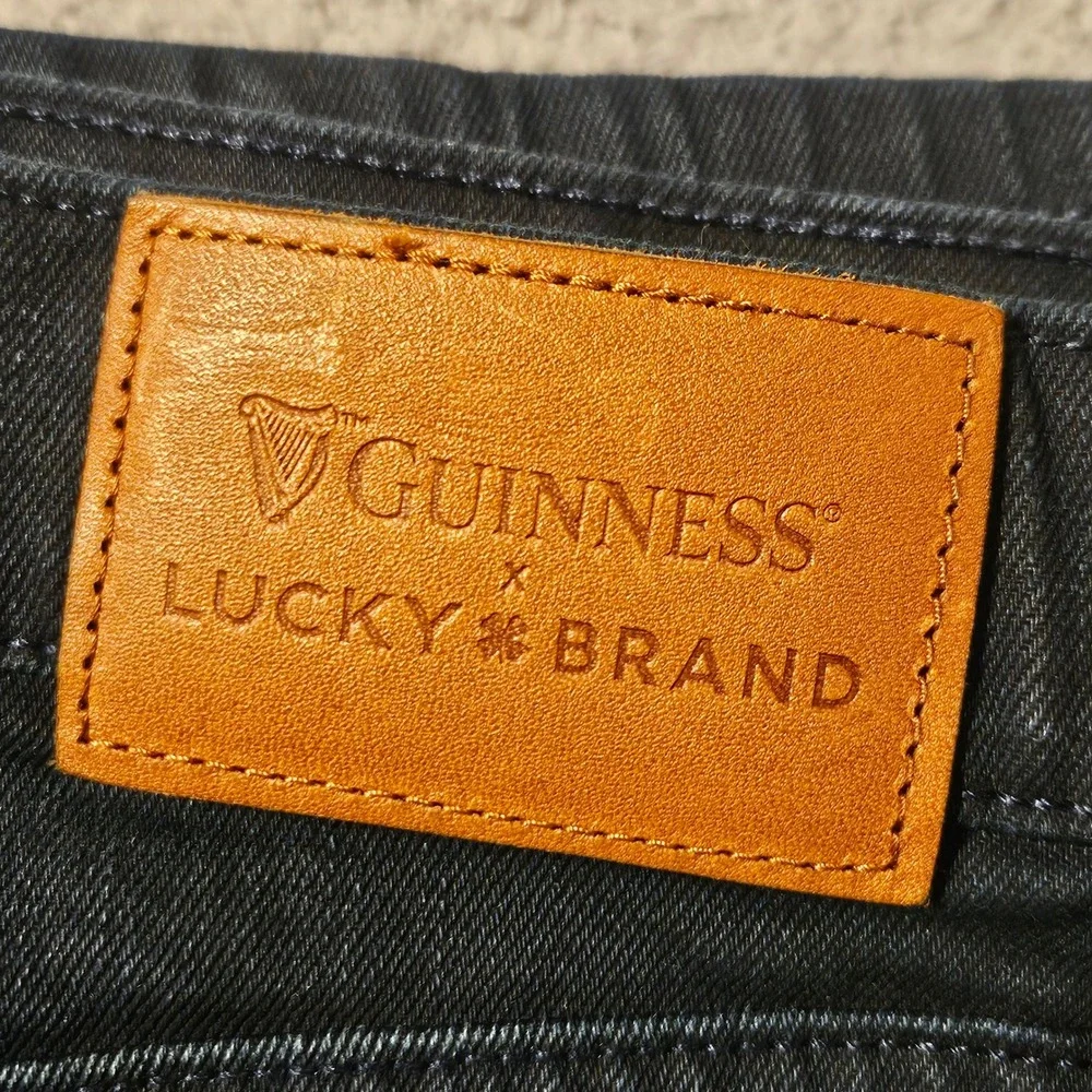 Lucky Brand x Guinness 223 Straight Leg Jeans Mens 36x32 Dark Wash Indigo Denim